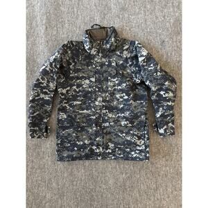US Navy Blue‎ Gray Digital Camo Work Shell Zip-Up Jacket- Men's Size Medium- EUC